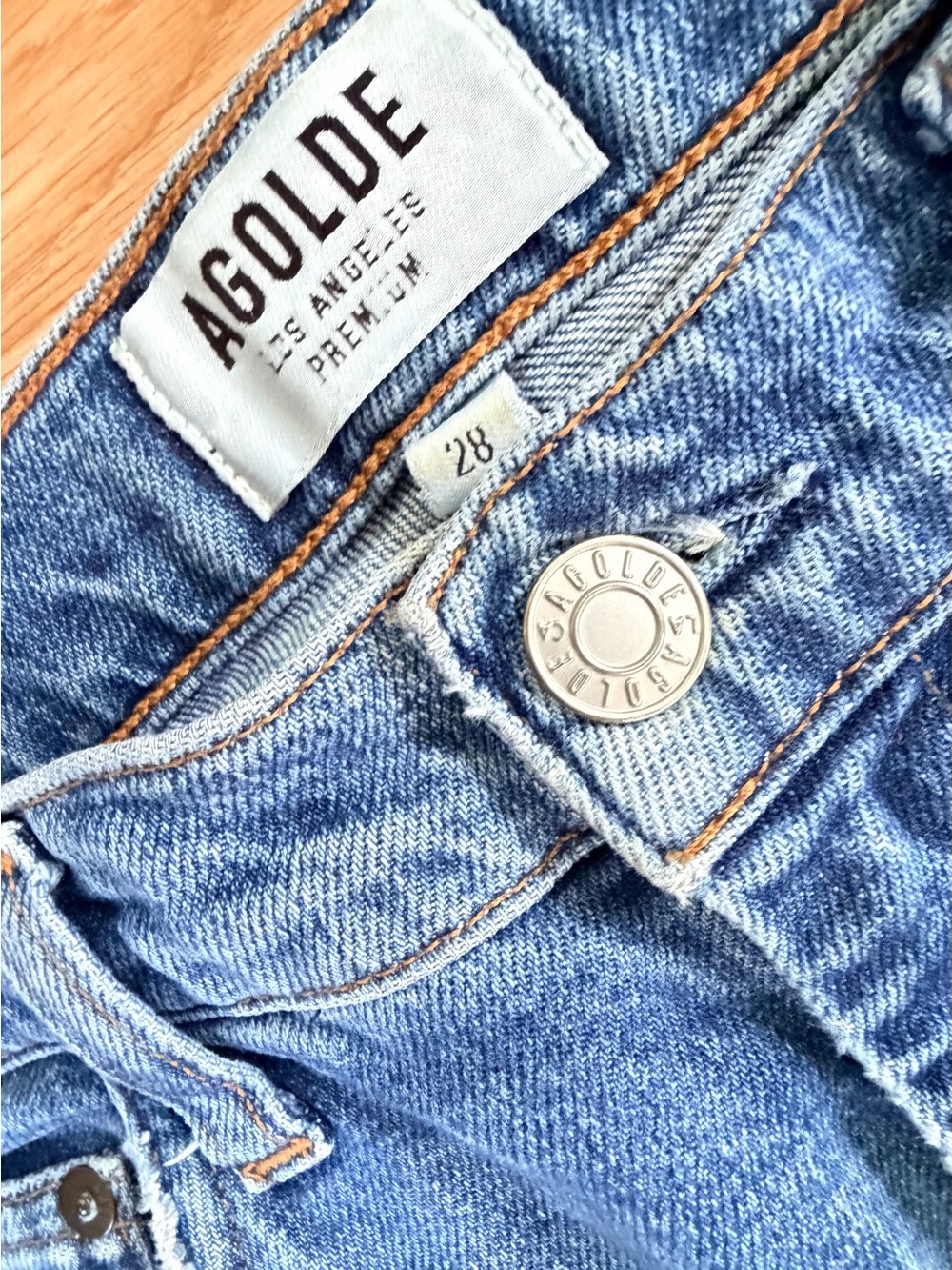 AGOLDE Pinch Waist High Rise Kick Jeans  Women's Blue Denim Jeans